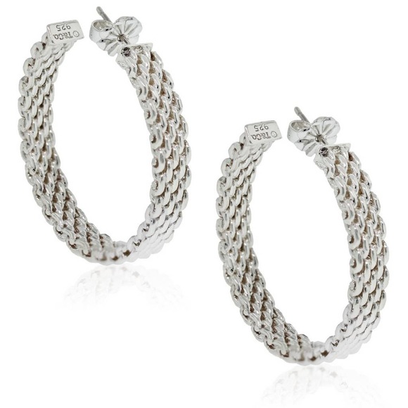 Tiffany & Co. Jewelry - TIFFANY & CO. STERLING SILVER SOMERSET MESH HOOPS